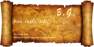 Bai Győző névjegykártya